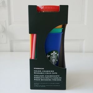 NEW Starbucks Color Changing Reusable Cups Straws